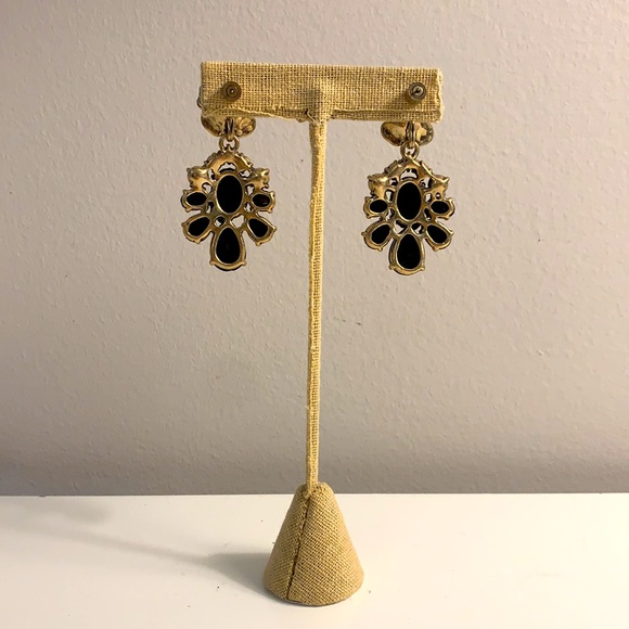 Chloe + Isabel Iridescent Crystal and Opal Drop Earrings w/ Brass Flower Design - Picture 5 of 8